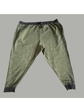 Real Essentials Mens 5X Tall Olive Green Joggers With Black Cuffs Drawstring Wai